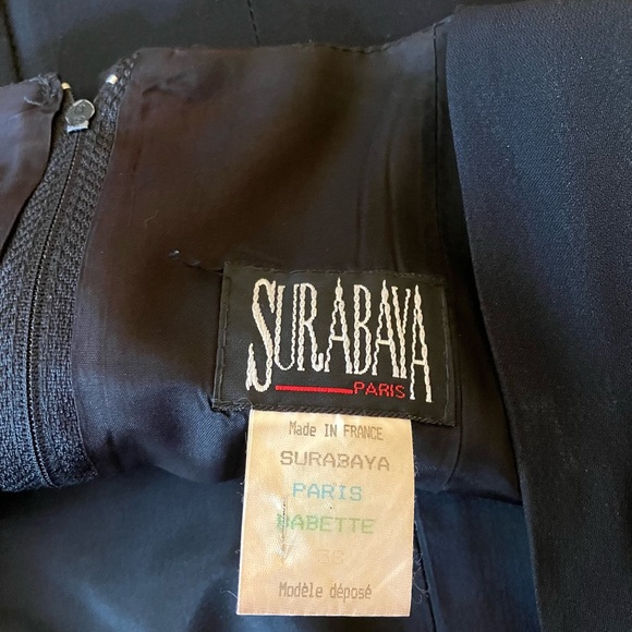 Surabaya Designs Black Sleeveless Sheath Mini Dress Made in France - Picture 4 of 6